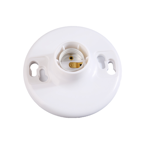 E26 medium base keyless outlet box lampholder round white plastic lamp socket