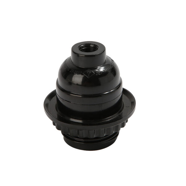JY-2612 E26 phenolic pendant lampholder with shade ring in black and white