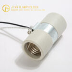 E26 medium base twin porcelain lampholder with wire leads