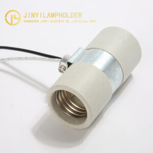 E26 medium base twin porcelain lampholder with wire leads
