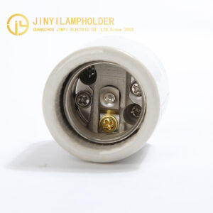 JY-2608 porcelain lampholder with threaded metal hickey cap