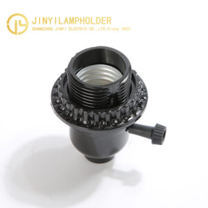 Front view of JY-2613 E26 phenolic lampholder with rotary switch