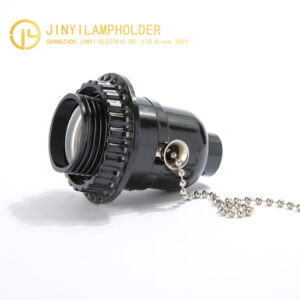 Front view of JY-2614 E26 phenolic pull chain lampholder
