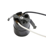 Front view of JY-2604 black phenolic E26 lampholder