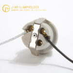 JY-2606 ceramic lamp socket with metal bracket and wires