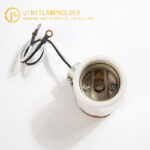 Side wire outlet detail of ceramic lamp socket