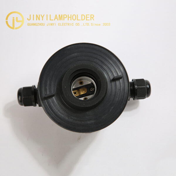 Dual cable gland detail of weatherproof lampholder