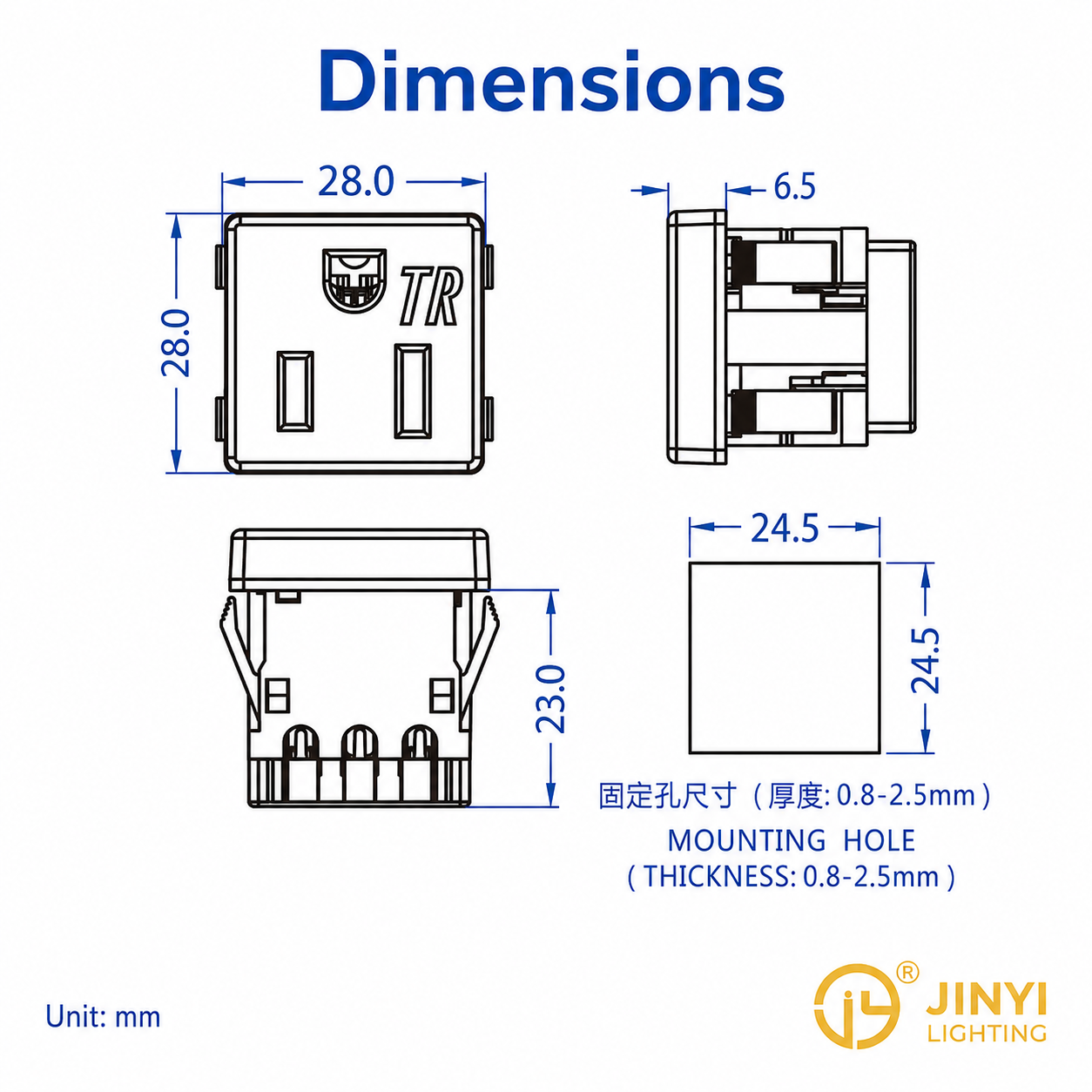 I-101A NEMA 5-15R Receptacle Nylon PA66 15A; 125V; 15a; 125v verified specifications