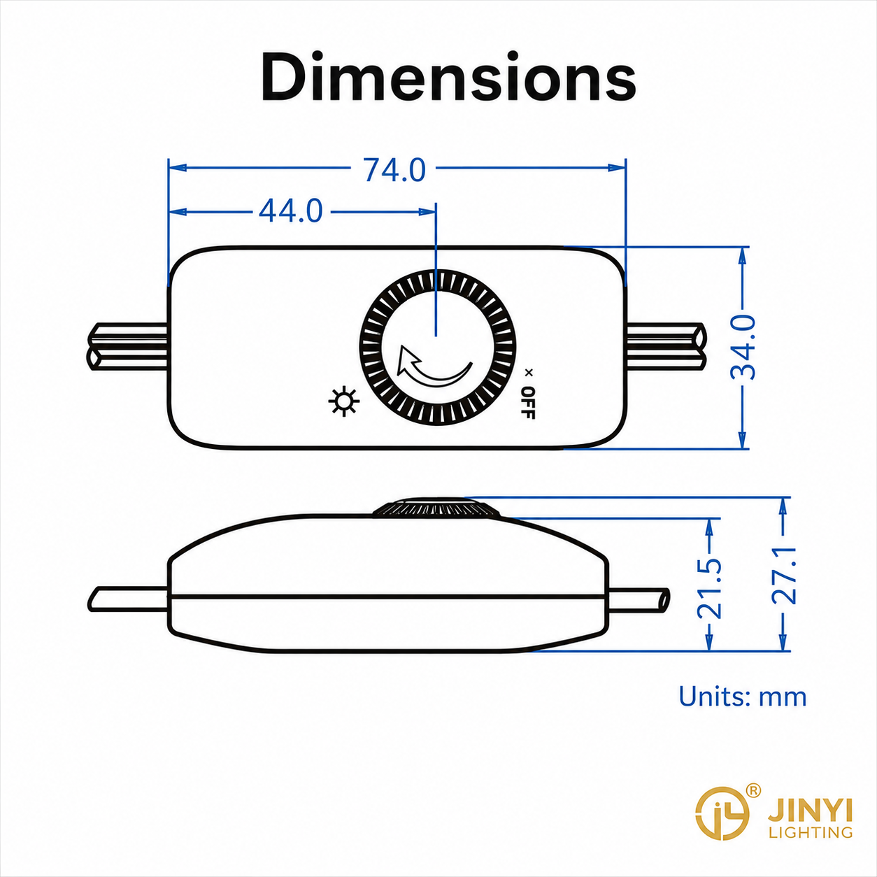 J-35C Lighting Dimmer Switch Nylon PA66 20W; 100W; 120VAC