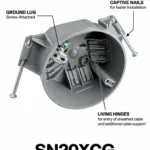 JINYI 4 inch pvc new work round ceiling boxes - grounding detail