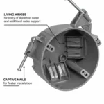 JINYI 4 inch pvc new work round ceiling boxes - mounting detail