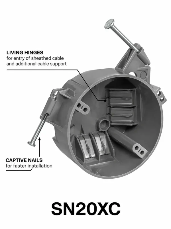 JINYI 4 inch pvc new work round ceiling boxes - mounting detail