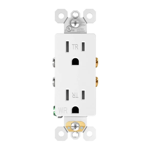 JINYI decora tamper and weather resistant receptacles 15a 20a - front