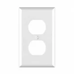 JINYI duplex receptacle wallplate 1 gang white - front