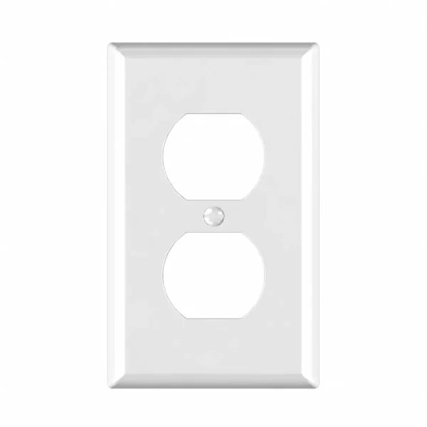 JINYI duplex receptacle wallplate 1 gang white - front