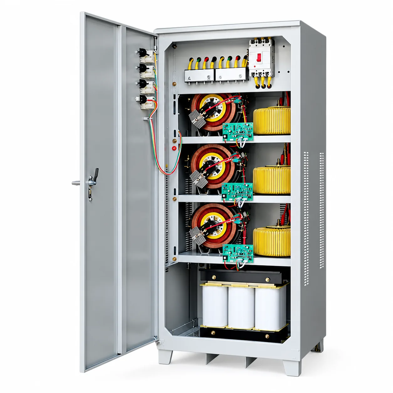 JINYI integrated transformer voltage stabilizer 30 60kva - open cabinet front